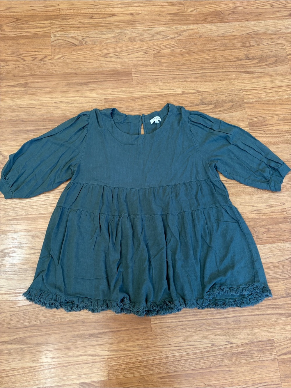 Umgee Dark Teal Tiered Peasant Blouse
